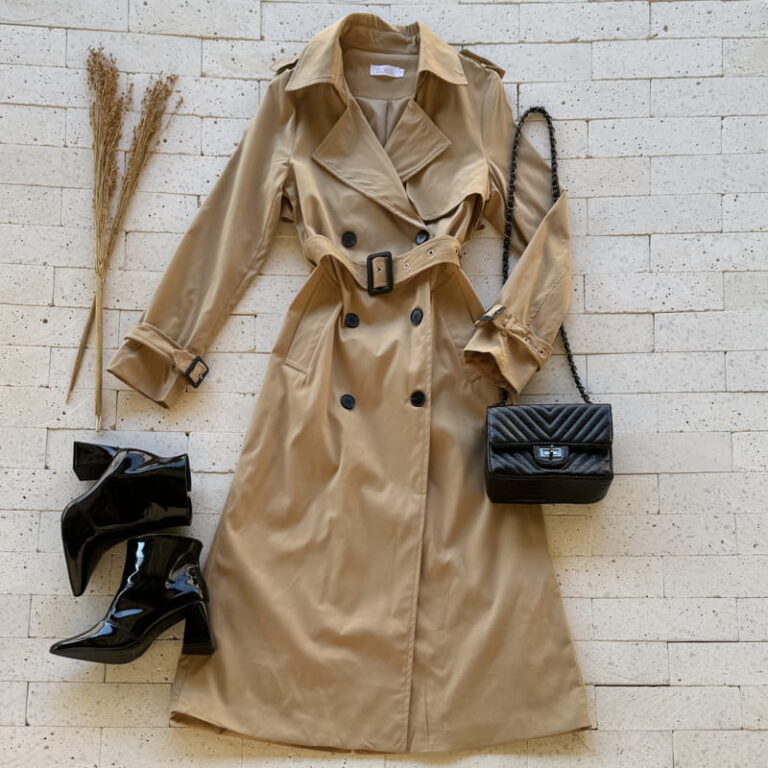 Casaco Trench Coat Feminino Longo Premium Nude Dondoca Moda Feminina