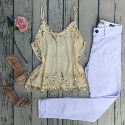 REGATA BORDADA DOURADA