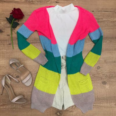 MAX CARDIGÃ TRICO COLORIDO