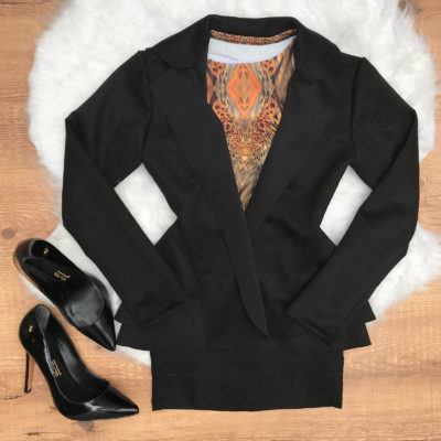 BLAZER SUEDE ACINTURADO PRETO