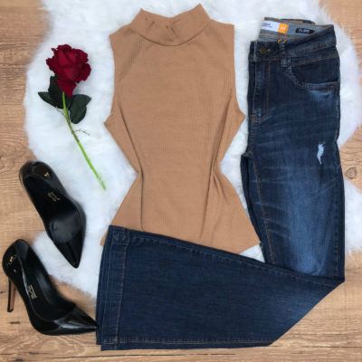 REGATA GOLA ALTA CANELADA NUDE