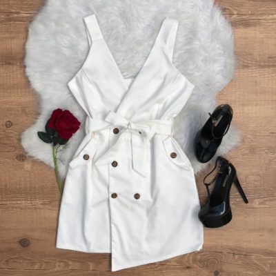 VESTIDO COTTON BOTÕES BRANCO