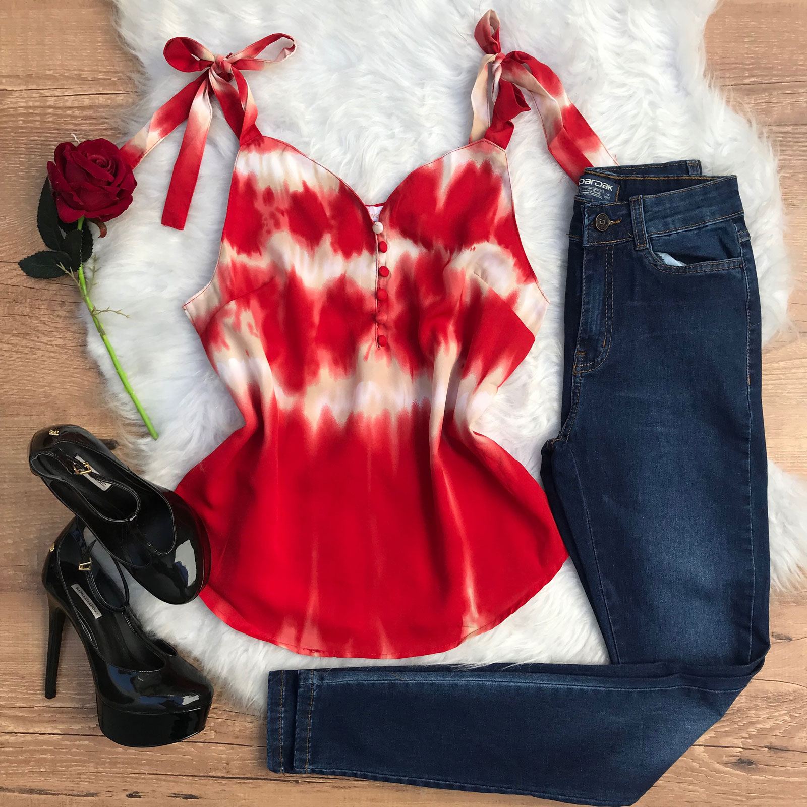 BLUSA LAÇO NO OMBRO TIE-DYE