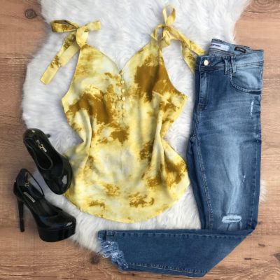 BLUSA LAÇO NO OMBRO TIE-DYE