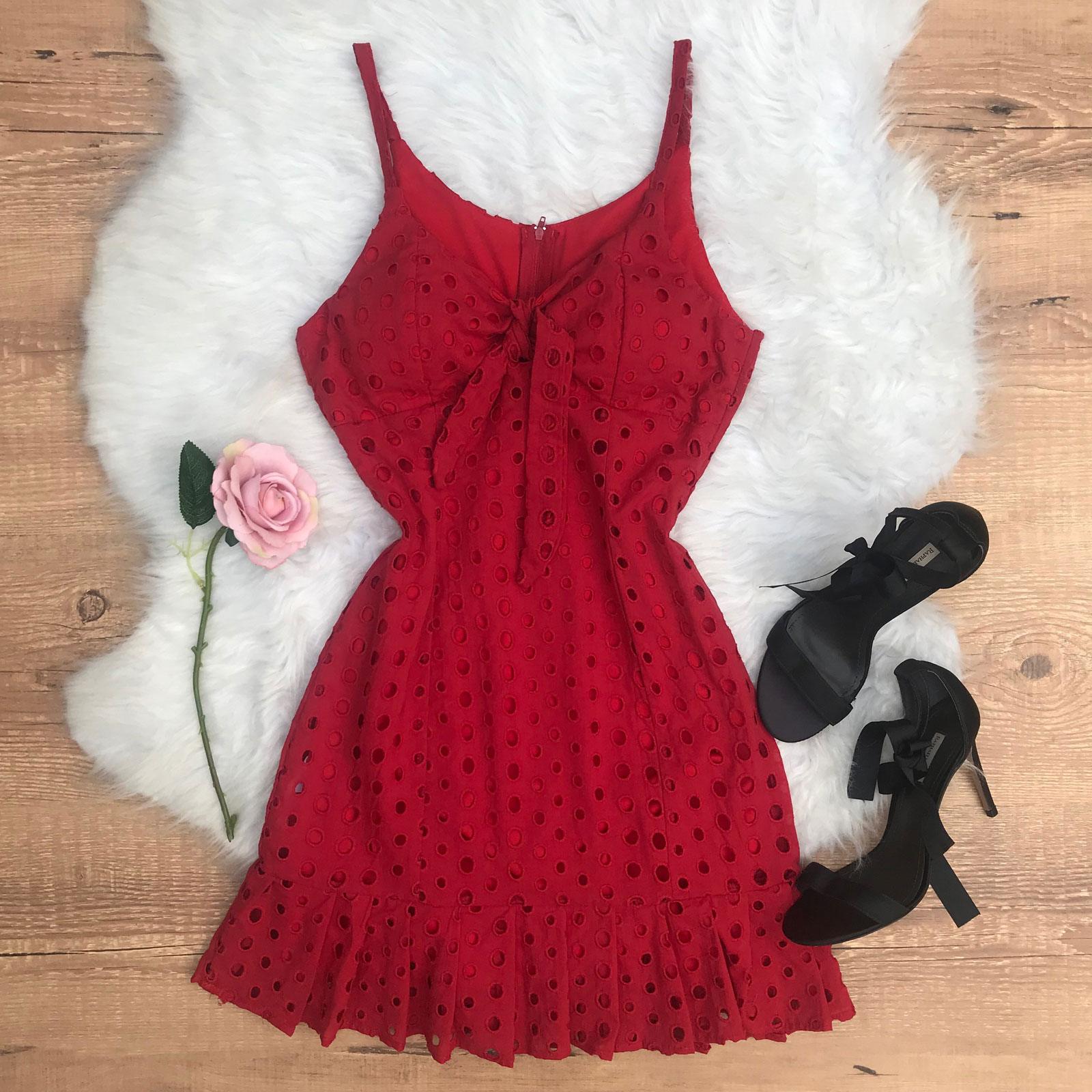 vestido vermelho de malha
