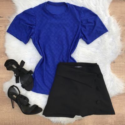 T-SHIRT MALHA DE LAISE PRINCESA AZUL BIC