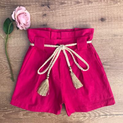SHORT BENGALINE COM CINTO TASSEL PINK