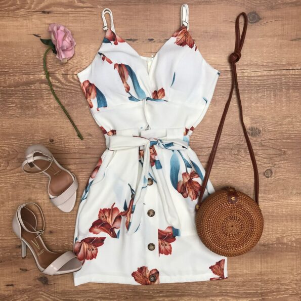 VESTIDO FLORAL BOTÕES