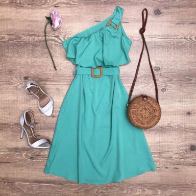 VESTIDO MIDI UM OMBRO SÓ