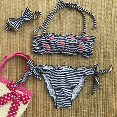 BIQUÍNI INFANTIL FLAMINGO LISTRADO