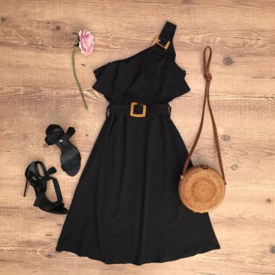 VESTIDO MIDI UM OMBRO SÓ