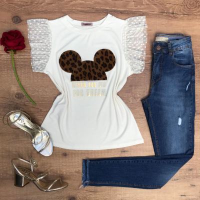 T-SHIRT DETALHE ANIMAL PRINT