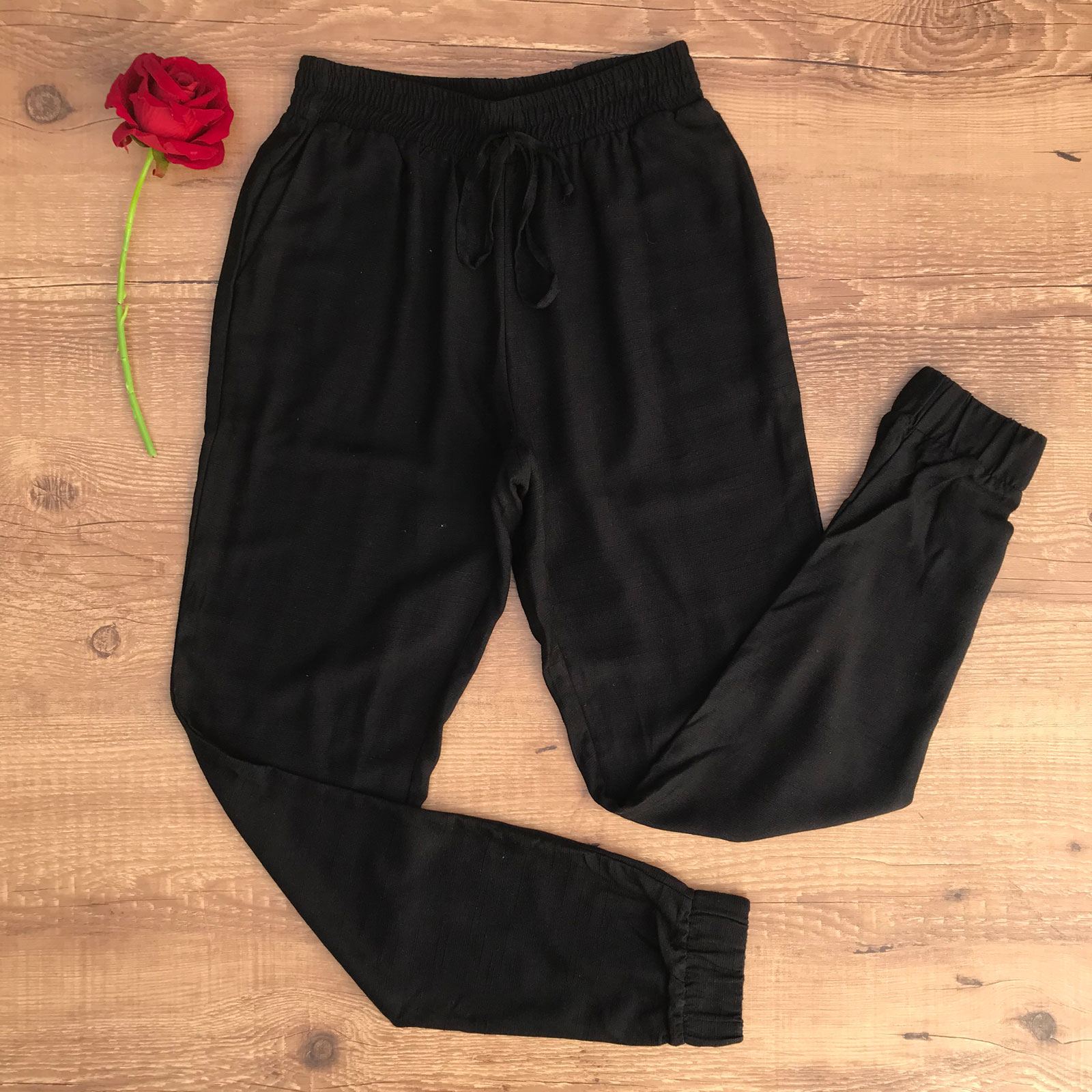 calça de linho jogger feminina