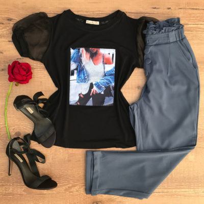 T-SHIRT MANGA TULE BUFANTE