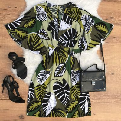 VESTIDO ESTAMPA FOLHAGEM