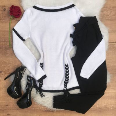 BLUSA TRICÔ BICOLOR