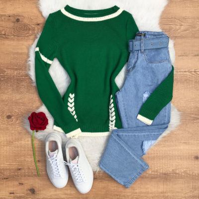 BLUSA TRICÔ BICOLOR