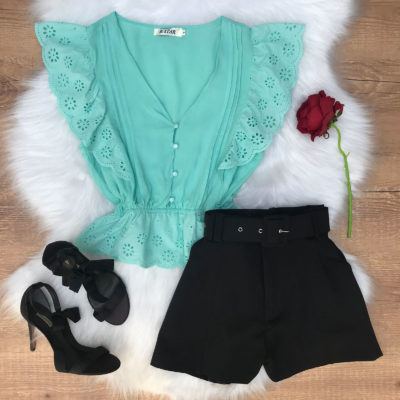 SHORT ALFAIATARIA COM CINTO