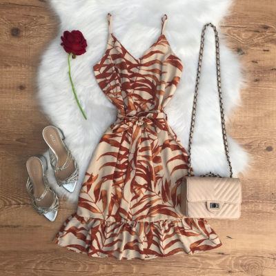 VESTIDO CHIFFON COM AMARRAÇÃO