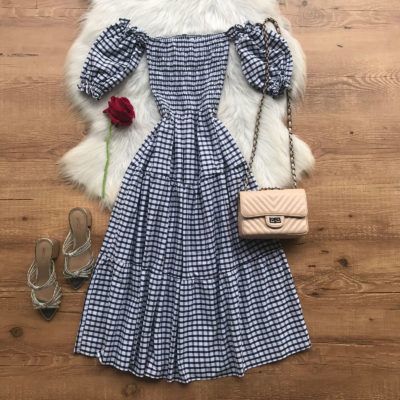 VESTIDO MIDI XADREZ