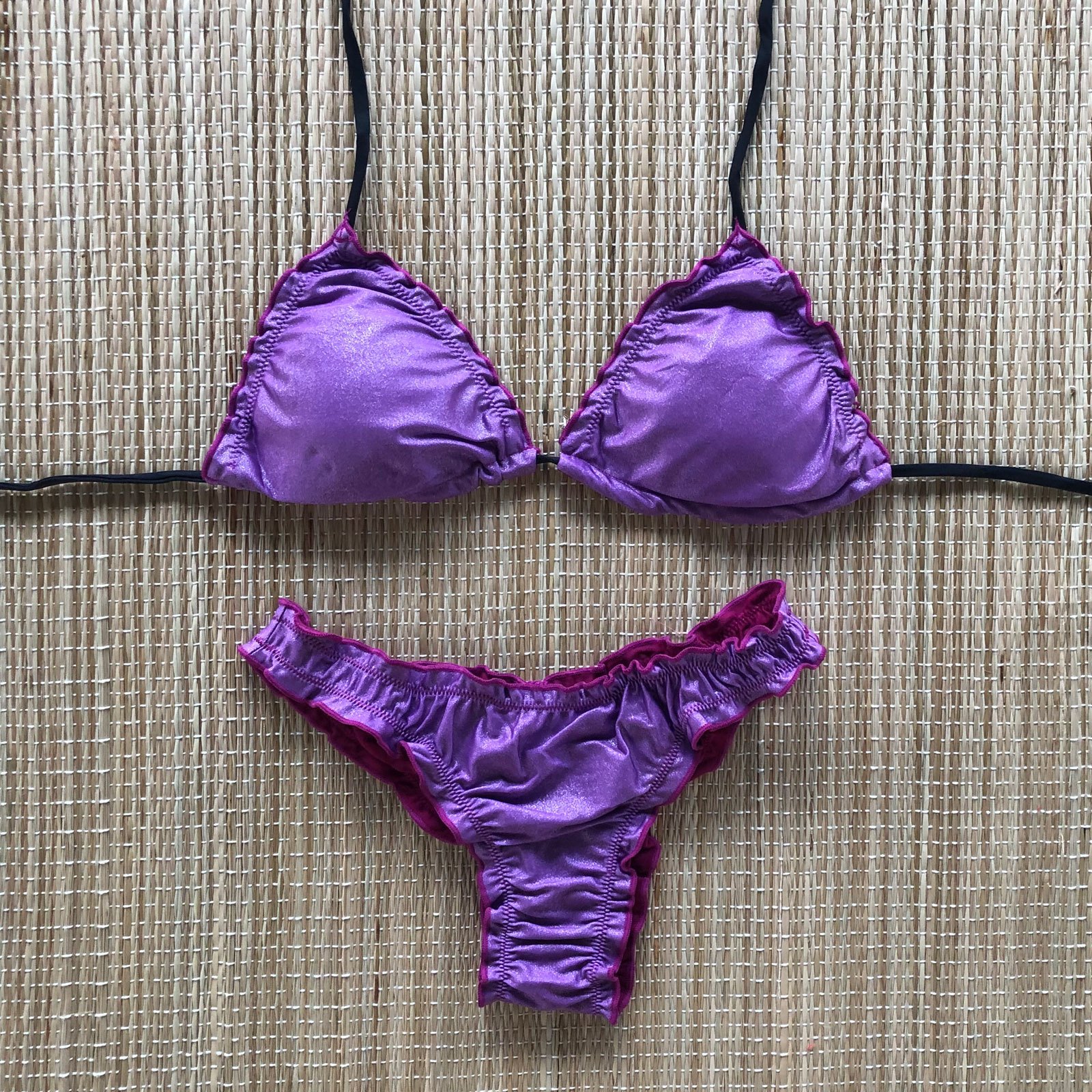 Biquini Ripple Dupla Face Roxo Gloss Dondoca Moda Feminina