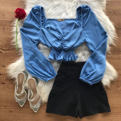 CROPPED MANGA PRINCESA