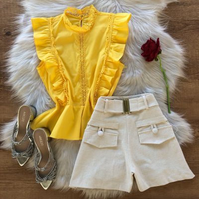 BLUSA PEPLUM TRICOLINE