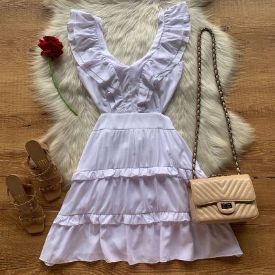 VESTIDO BABADOS E AMARRAÇÃO