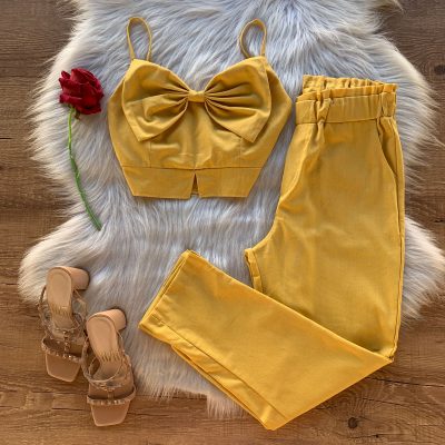 CONJUNTO LINHO CROPPED LAÇO