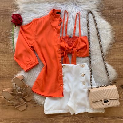 CONJUNTO VISCOLINHO CROPPED NÓZINHO E CAMISA