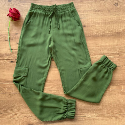 CALÇA CARGO VISCOLINHO VERDE MILITAR