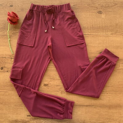 CALÇA CARGO MOLETINHO MARSALA