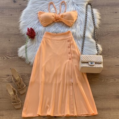 CONJUNTO TOP E SAIA MIDI