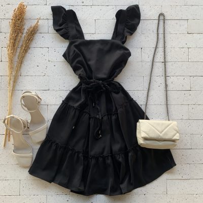 VESTIDO CAMADAS E ALÇA BABADOS