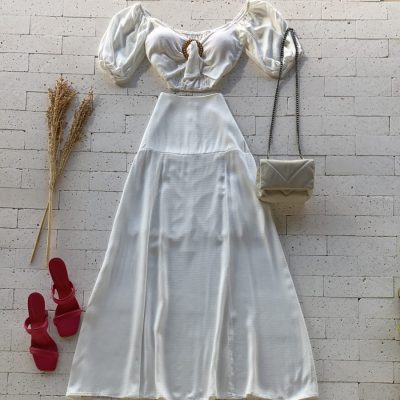 CONJUNTO SAIA LONGA E CROPPED