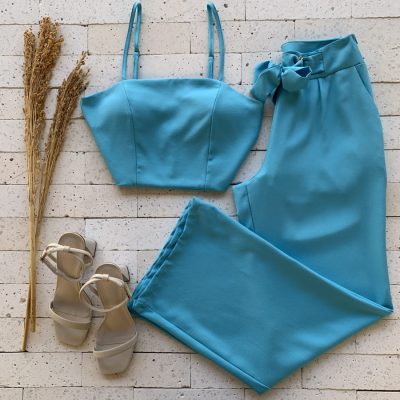 CONJUNTO CROPPED E CALÇA PANTALONA
