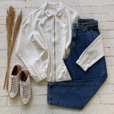 JAQUETA ALFAIATARIA PREMIUM COM ELÁSTICO E ZIPER FRONTAL OFF