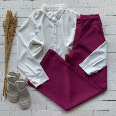 CROPPED CAMISA LISA BÁSIC OFF