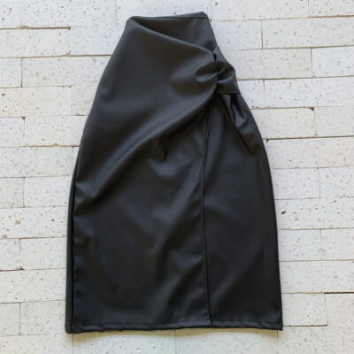 SAIA MIDI COURO FAKE