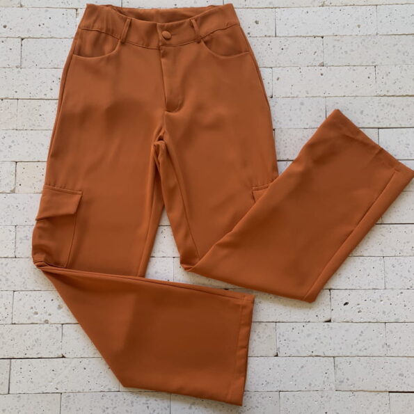 CALÇA CARGO ALFAIATARIA PREMIUM TELHA