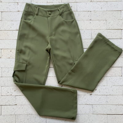 CALÇA CARGO ALFAIATARIA PREMIUM VERDE MILITAR