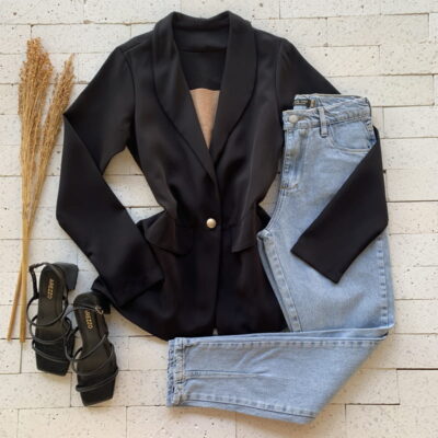 Blazer Alfaiataria Premium Alongado Preto