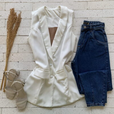 Colete Alongado Alfaiataria Luxo Off