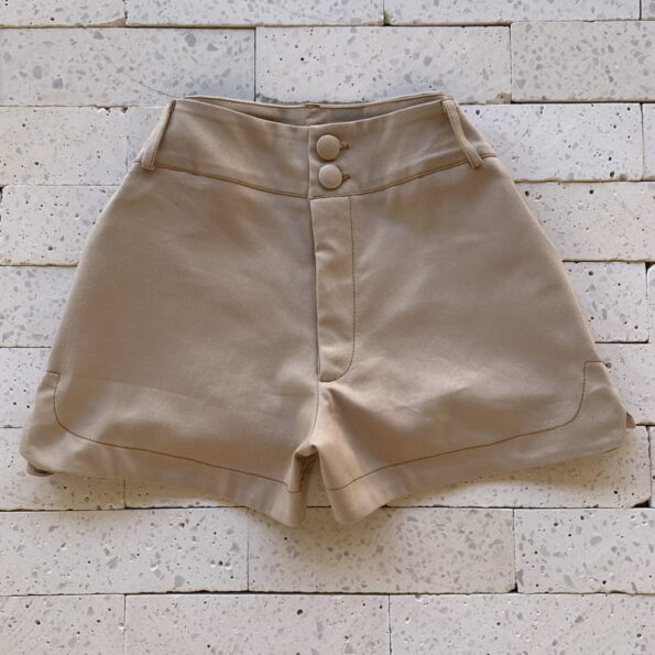 Short Cotton Dois Botões Luxo Nude