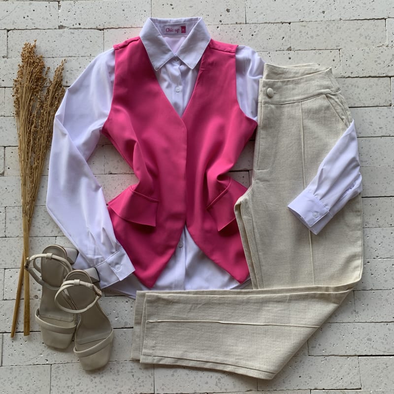 Colete Alfaiataria Bolso Fake Luxo Pink 2.0 Colete Alfaiataria Bolso Fake Luxo Pink 2.0