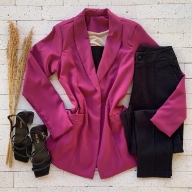 Blazer Alongado Alfaiataria Premium Magenta