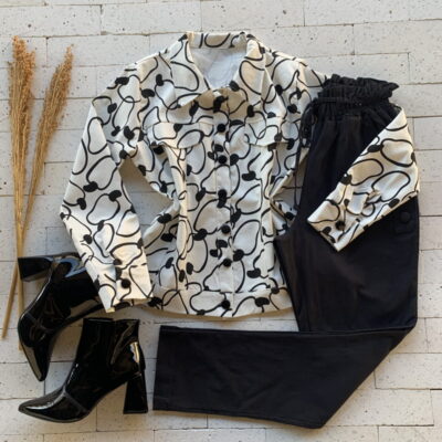 Jaqueta Cotton Luxo Estampa Preta