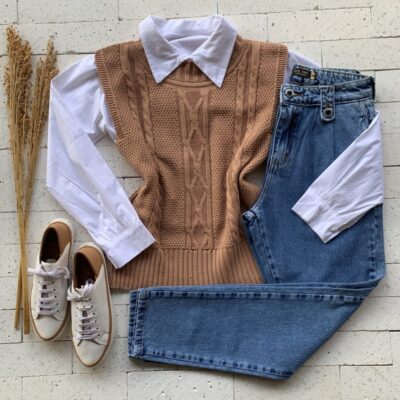 Colete Trico Trama Luxo Nude