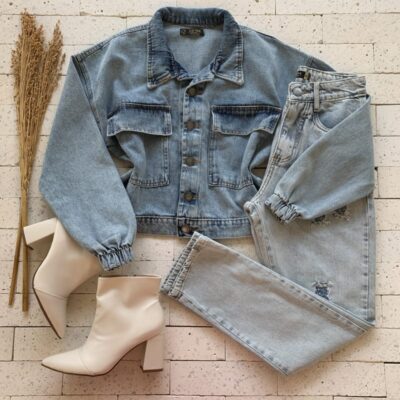 Jaqueta Jeans Premium com Elástico no Punho