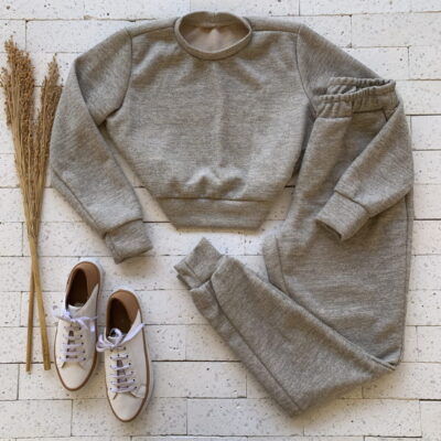 Conjunto Lanzinha Cropped e Calça Luxo Nude